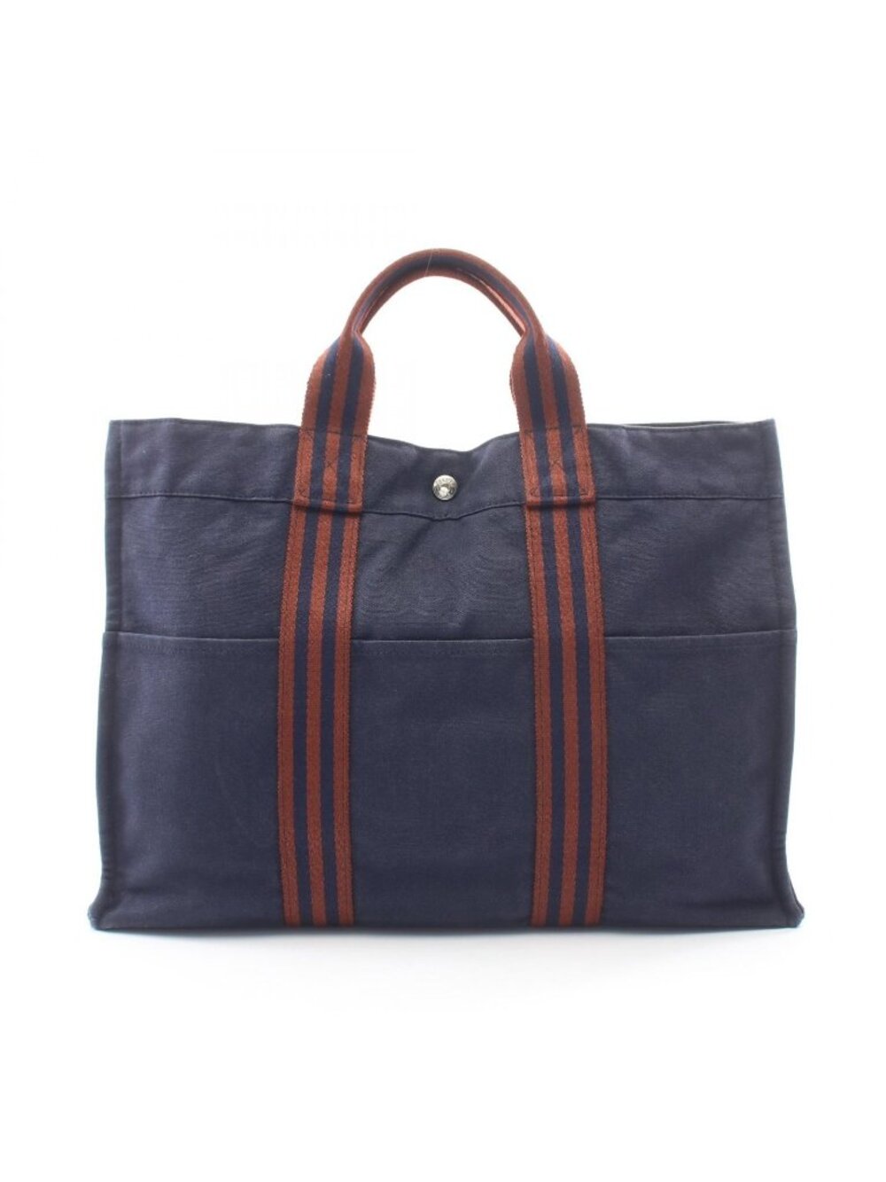 Hermes Tote Bag Fourre Tout MM Navy Canvas MM